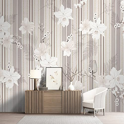 Fototapete 3D Geometrisch gestreifte Blume 450 cm B x300 cm H Vlies Tapeten Wandtapete XXL Moderne Wanddeko Wohnzimmer Schlafzimmer Büro Flur