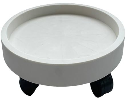 BestAlice Vassoio per Vasi da Fiori Ruote di Forma Rotonda Ruote Girevoli Rimovibili Supporto per Piante per Balcone Carrello Portafiori in Vaso Bianco con Rotelle Sottobicchiere Rotondo per(40)