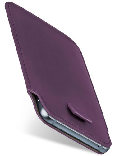 moex Slide Case für Huawei P20 Pro Hülle zum Reinstecken Ultra Dünn, Holster Handytasche aus Vegan Leder, Premium Handyhülle 360 Grad Komplett-Schutz mit Auszug - Lila