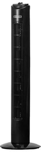 Status Tower Fan, 32 Inch Portable Oscillating, 3 Speed Adjustable Angle, Black, S32BTOWERFAN1PKB