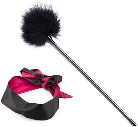 xinshibao SM spielsatin Augenmaske Augenbinde mit Federkitzler Liebes Feder, BDSM Fetisch Bondage mit Federkitzler Streichelfreund Augenmaske Augenbinde