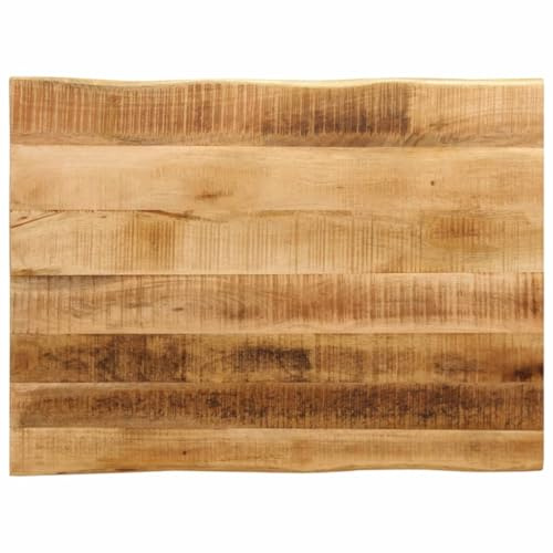 vidaXL Piano Tavolo Bordi Vivi 90x60x3,8cm Legno Massello Mango Grezzo, Piano Sostituzione Tavolo, Piano per Tavolo da Pranzo, Piano d'appoggio