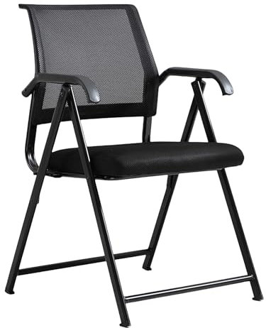 Ergonomischer, faltbarer Bürostuhl, Gaming-Stuhl mit Rückenstütze, kleiner Schreibtischstuhl für Arbeitszimmer, Arbeit, Chef, Wohnzimmer, Schlafzimmer, Hotel, Esszimmer (schwarz)