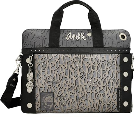 Anekke | Aktentasche PC für Damen, Kollektion Crust | Synthetiktasche für Computer bis zu 15 Zoll | 40 x 30 x 5 cm | Farbe: Grau