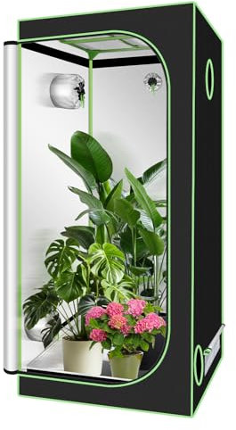 Vigevee Tenda per esterni, 100 x 100 x 200 cm, Oxford 600D, resistente alla luce e impermeabile, con finestra di osservazione, per piante in crescita