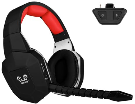 HUHD 2.4G & Bluetooth Casque Gaming sans Fil pour Xbox Series X|S,Xbox One,Casque Gamer pour Ps5 PC Ps4 Switch,Lumière RGB,amélioration des Basses (Rouge)