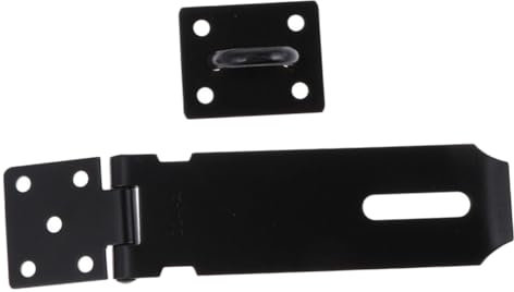 Tofficu Loquet Coulissant de Verrouillage de Porte en Acier Inoxydable 304 Noir, Loquet à Moraillon Épais 5 Pouces, Verrou de Sécurité pour Porte et Fenêtre, Usage Domestique, Kit Sécurisé Solide