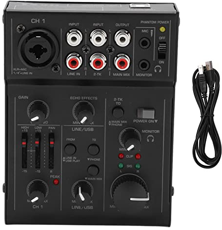 Mixer Digitale Mixer USB in Metallo Digitale, Controller per Audio Mini Controller Audio per Registrazione con Cavo USB per Registrazione in Studio