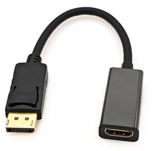 JZK 25 cm Cable para DisplayPort a HDMI, cable adaptador conversor unidireccional de para DP DisplayPort macho a HDMI hembra con audio para Lenovo, para Dell, para HP y para Asus