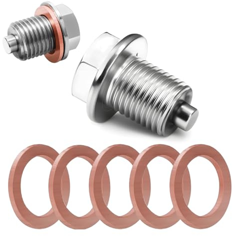 afhgdjr Vite ÖLablasslass, M14 x 1,5, con anello di tenuta, vite di scarico olio, guarnizione magnetica, dado di scarico per vasca dell'olio, in acciaio inox