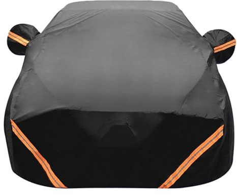 Waterproof Car Cover Compatible With BMW 1 Series F20 2011-2023, UV-Resistant Outdoor Full Exterior Covers Protection with Side Zipper Breathable Rain Sun UV Dust Protection Windproof(Black)