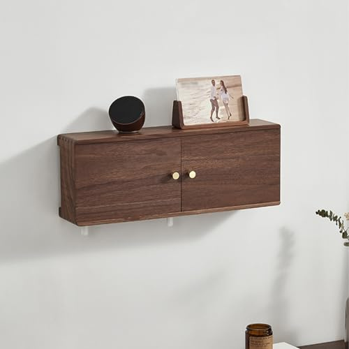 GSATREY WiFi Router Hidden Box, Home Media Storage Cabinet, for Router Storage Box Cable Modems and Networking Equipment, for Hallway, Entry, Living Room(48 * 10 * 18cm/18.9 * 3.9 * 7.1in)