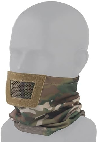 Masque de Tir Airsoft, Cagoule Respirante Ajustable Demi-Visage, Masque Tactique pour Activités de Plein Air comme la Chasse Le Quad et la Pêche