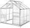 tectake® Serra da Giardino con Telaio in Alluminio Anodizzato, Serra per Orto con Lastre Termoisolanti, Serra con Porta Scorrevole, Finestra a Tetto per Ventilazione, Base Stabile, 190x185x195 cm