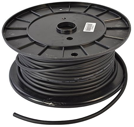 Microphone Cable, Low Noise, Flexible Black, 50m Roll