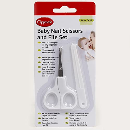 Soins des ongles marque clippasafe. Modèle Baby Nail Scissors & File Set