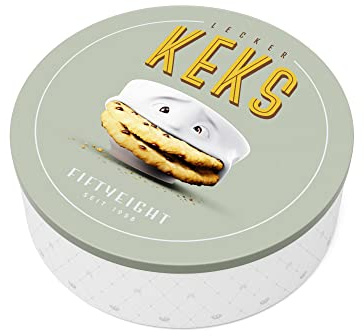 FIFTYEIGHT PRODUCTS / Blechdose „Lecker Keks“ - Vintage Edition (Fassungsvermögen: ca. 2,5 Liter, Made in Germany)