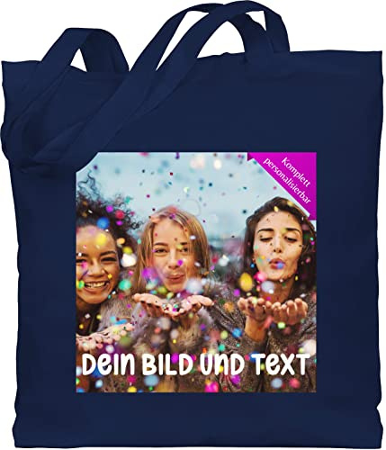Geschenk mit Namen personalisiert by Shirtracer - Baumwolltasche - Foto eigenem - Fotogeschenk I Geschenk Bild personalisiert I Geschenk mit Bild I Custom Photo