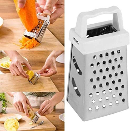 Mini rallador, acero inoxidable, queso, jengibre, verduras, especias, rallador pequeño para cocina (blanco)