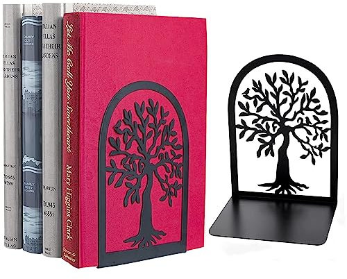 Buchhalter Regal Metall Buchstützen Schwarz-Regal-Bookend Holder mit rutschfeste Bücherstopper für Schule Zuhause Büro Bibliothek (1 Paar)