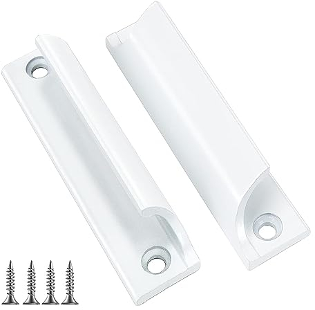 PUCIO 2 StüCke Türgriff Terrassentür Außen Griff Balkontür BalkontüR Balkontürgriff AußEn, Metallgriff, Für Türen Und Fenster,Schubladen,SchranktüRen usw (Weiss)