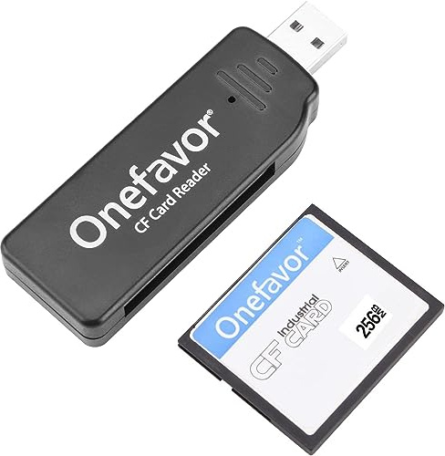 Onefavor CompactFlash-Kartenleser, Compact Flash CF-Speicherkarten-USB-Leser/-Schreiber (mit 256MB CF-Karte)