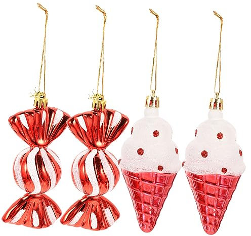 Garneck 4stücke Teiliges Weihnachtsanhänger Kunststoff Weihnachten Deko Anhänger Xmas Baum Schmuck Festliche Hängende Ornament Für Baum Party Hotel Einkaufszentrum