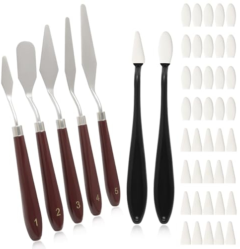 Set di Spatole per Pittura a Olio e Schizzi, Set di Spatole per Tavolozza in Acciaio Inox Lunghe, Accessori Pratici per la Pittura per Principianti
