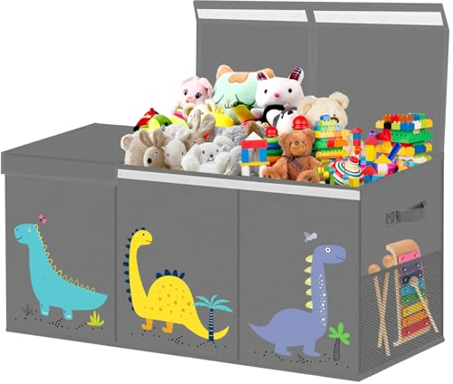 Spielzeugkiste mit deckel aufbewahrung kinderzimmer Extra Groß Aufbewahrungsbox Kinder - Faltbar Spielzeug Aufbewahrung mit Griffen Trennwand Aufbewahrungsbox für Kinderzimmer Kleidung Schlafzimmer