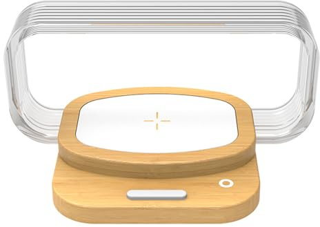 NCONCO Bedside Lamp with Charging Function Wooden Touch Control Bedside Lamp with 10W Wireless Charger Dimmable&3 Color Modes Table Wireless for Bedroom, Living Room, Office