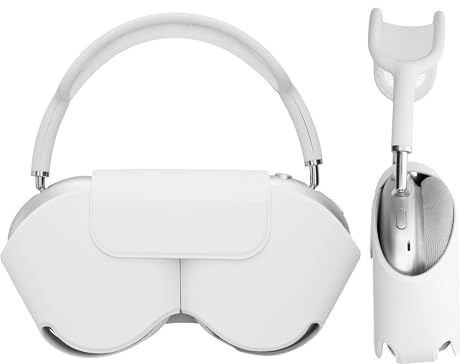 kwmobile Hülle kompatibel mit Apple AirPods Max Case - weiche Kopfhörer Tasche - Sleep Mode kompatibel - Etui aus Polyester - Cover in Weiß