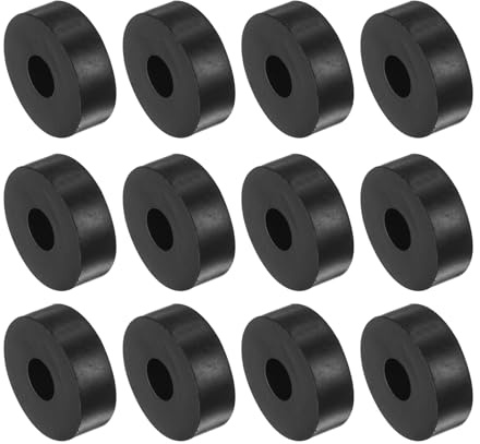Kozelo 12 Pezzi Distanziali in Gomma [10x10x30mm] Cuscinetti Isolanti Antivibranti, per Accessori Casa Auto Barche in Neoprene, Nero