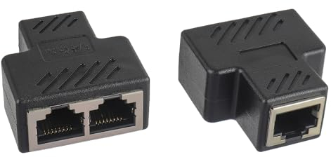 HUAREW RJ45 LAN Splitter 1 auf 2 Ethernet Steckverbinder Netzwerk Verlängerungen Adapter für Cat5 Cat5e Cat6 Cat7 Cat8 Kabel(2 Stück)