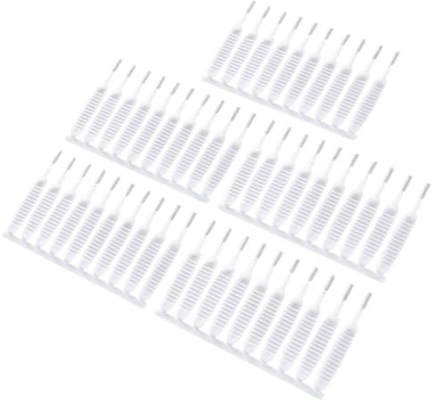 KOMBIUDA 50pcs Cleaning Brushes - White Plastic Iron - Phone Holes, Shower Holes, Shower Head, Pipe, Mini Bottle, Gap - Flexible Bristles - Dust Cleaner
