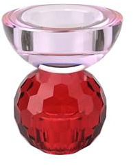 Giftcompany Sari, Kristallglas, Kerzenhalter/Teelichthalter, Kugel/Cabochon, rot/Hellrosa, gs, 8x9x8cm