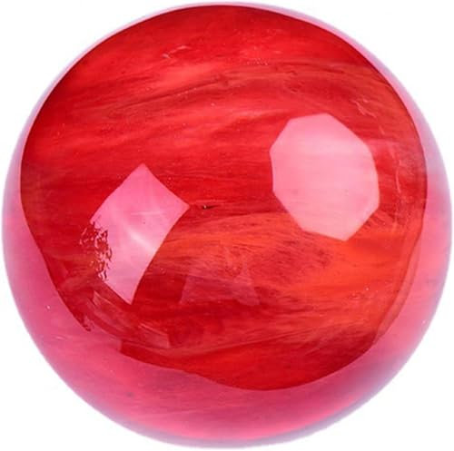 SUPBEI Bola de Cristal de Cuarzo Fundido Transparente Rojo con Soporte | Bola de Obsidiana Roja | Esfera de Piedras Preciosas para Meditación, Curación, Adivinación de Feng Shui,2.8in(7cm)