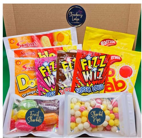 Sherbet Fruit Sweets, Popping Candy, Sherbet Dip Dabs, Double Dip, Sherbet Pips Letterbox Sweets Gift Box | Retro Sweets For Sharing