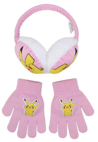 Pokémon Pikachu Youth 2-Piece Pink Ear Muffs & Magic Gloves Set