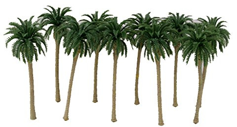 Wdfnexalai 10 palmeras de coco modelo verde para paisajes de bricolaje 1:75 16 cm