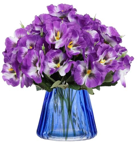 astylishome Ramo de flores artificiales de seda de color morado claro, decoración de plástico realista, arreglos florales para decoración de boda, centros de mesa para el hogar, oficina, fiesta,