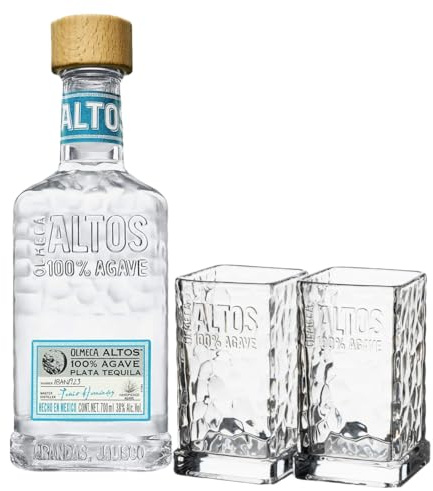 Tequila Olmeca Altos Plata 70cl + 2 Bicchieri Originali in Vetro
