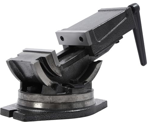 Tornillo de banco para máquina de 2 ejes, tornillo de banco para taladro de hierro fundido, anchura máxima de sujeción: 75 mm, ancho de mordaza: 100 mm, giratorio 360°, inclinable 90°, asiento de