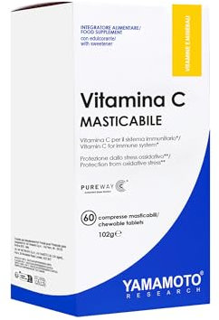YAMAMOTO RESEARCH - Vitamina C Masticabile PureWay, 60 compresse, Azione antiossidante, Materia prima brevettata, Supporta il sistema immunitario e la produzione endogena di collagene