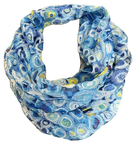 J26 Blumen Mandala Farbverlauf Kreis Seide Sommer Loop Verlauf Regenbogen Rainbow Silk Uni Rundschal Schlauchschal Stola Schal leicht 2025 Neu