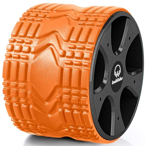 Back Roller, Back Wheel Targeted Back Pain Relief, Yoga Wheel Muscle Massage, Foam Roller for Trigger Point Therapy Physical, Stretching & Exercise, 880lbs Capacity, 10 Inch (Orange+Grey)