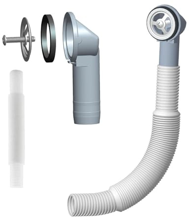 Kitchen Sink Waste kit with Overflow Pipe, Kitchen Sink Overflow kit Wash Basin Overflow Round Head with Overflow Tube, Length 250mm, Diameter 26mm, Inner Dia 21mm (1-PC)