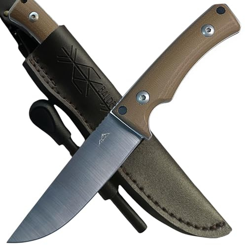 SK Wild Ones® Outdoor Messer Survival - Jagdmesser Feststehende Klinge - Survival Messer Outdoor Griff aus Micarta - Outdoormesser Feststehend - Aus 440C-Stahl Survival Knife für Camping Balder