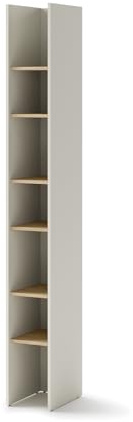 MEBLINI Schrank für Schrankbett Bed Concept - Hochschrank mit Regalen - BC-24 - Kaschmir/Nagano Eiche