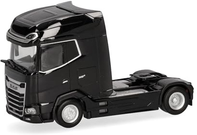 Herpa LKW Modell DAF XG+ Zugmaschine 2achs, schwarz, Miniatur im Maßstab 1:87, Sammlerstück, Made in Germany, Kunststoff