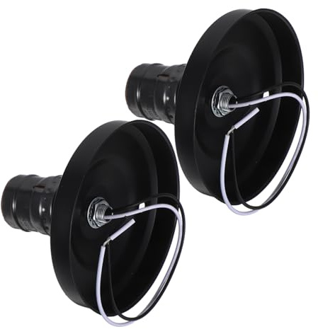HONITANO 2pièces Lot De Bases De Luminaire Vintage Design Noir Perle Rétro Douilles Ampoule Décoratives Pour Intérieur